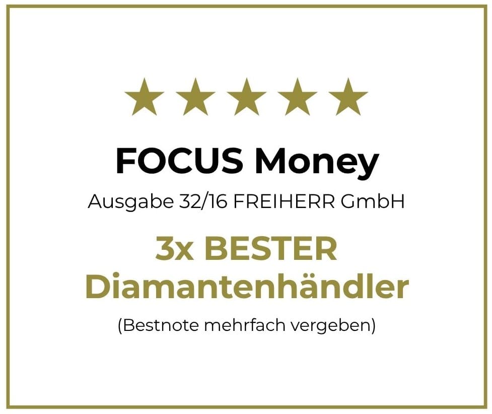 FOCUS Money: 3x Bester Diamantenhändler (Ausgabe 32/16, FREIHERR GmbH)
